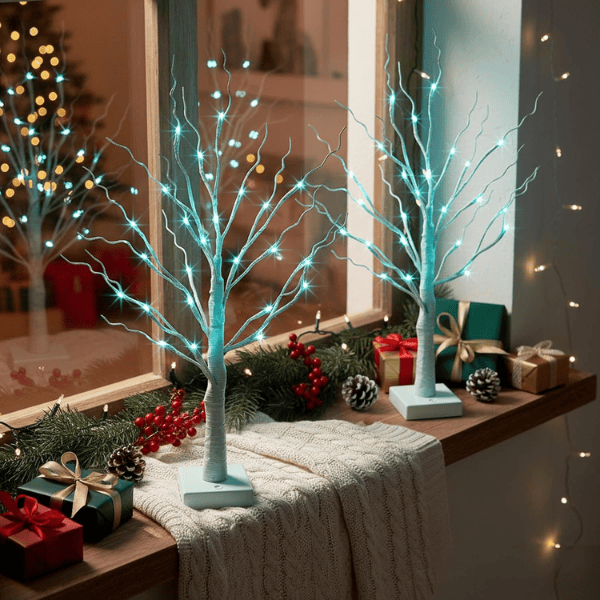 2-Pack Pre-Lit Birch Tree Lights (26") with Soft Warm LEDs