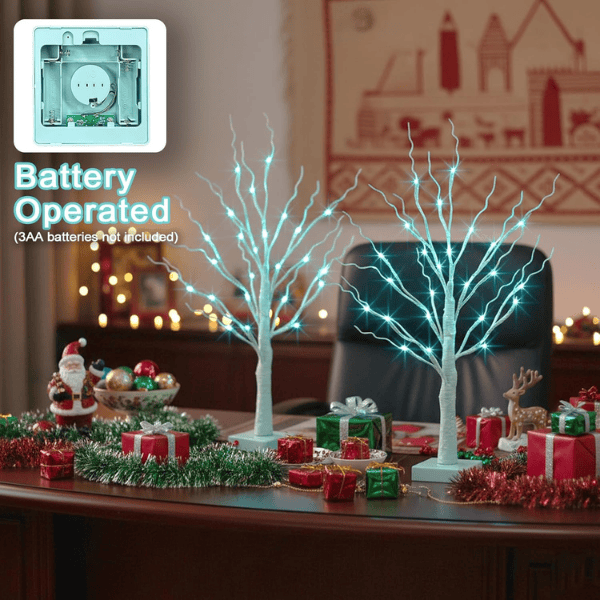 2-Pack Pre-Lit Birch Tree Lights (26") with Soft Warm LEDs