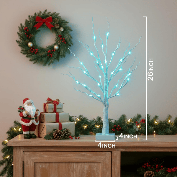 2-Pack Pre-Lit Birch Tree Lights (26") with Soft Warm LEDs