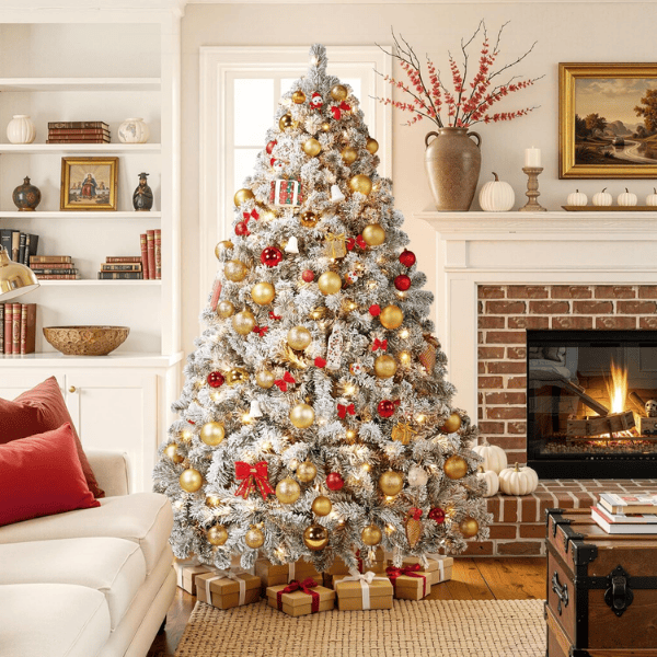 Pre-Lit Artificial Christmas Tree with 250 Warm White Lights