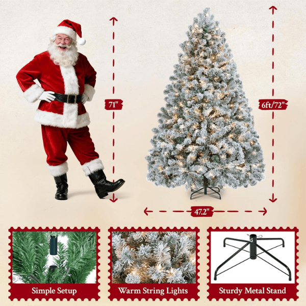 Pre-Lit Artificial Christmas Tree with 250 Warm White Lights