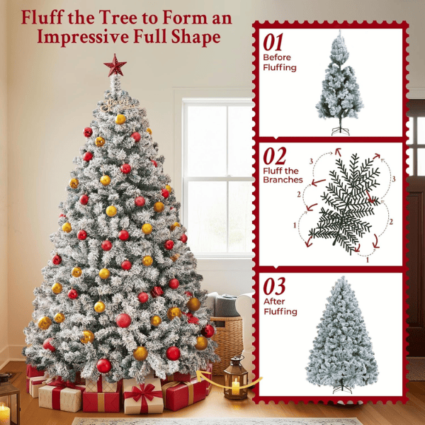 Pre-Lit Artificial Christmas Tree with 250 Warm White Lights