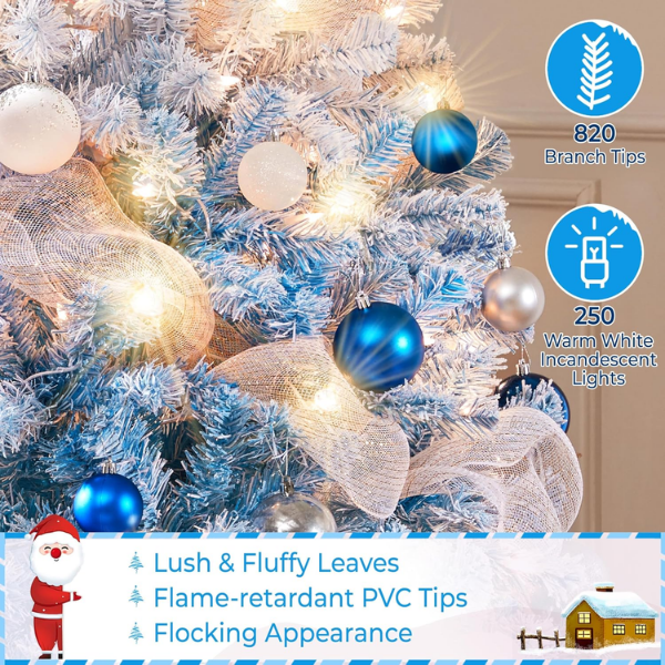 Pre-Lit Artificial Christmas Tree with 250 Warm White Lights