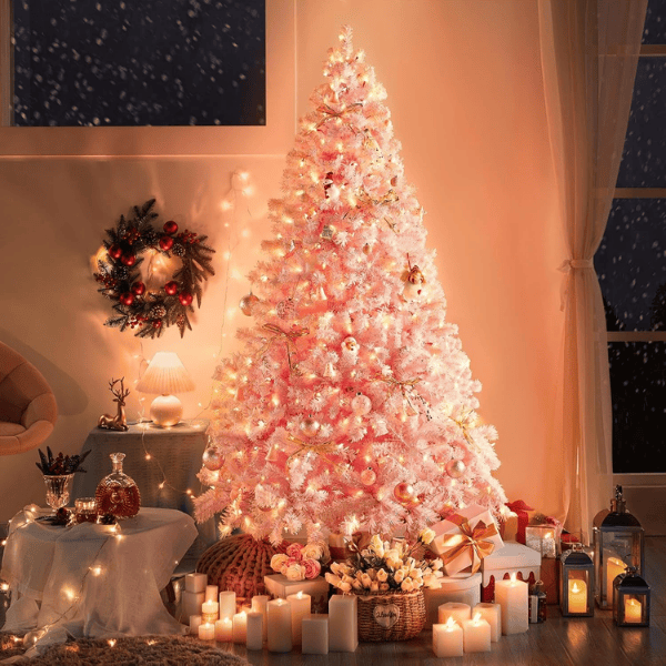 Pre-Lit Artificial Christmas Tree with 250 Warm White Lights