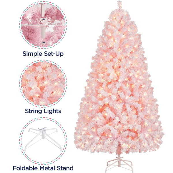 Pre-Lit Artificial Christmas Tree with 250 Warm White Lights