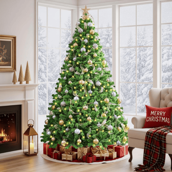 Pre-Lit Artificial Christmas Tree with 250 Warm White Lights