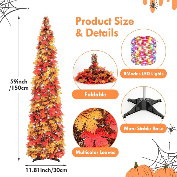 Pop-Up Collapsible Tinsel Christmas Tree