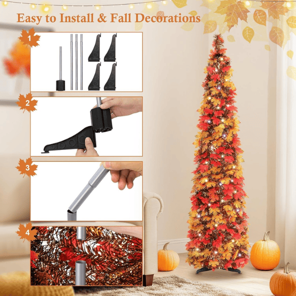 Pop-Up Collapsible Tinsel Christmas Tree