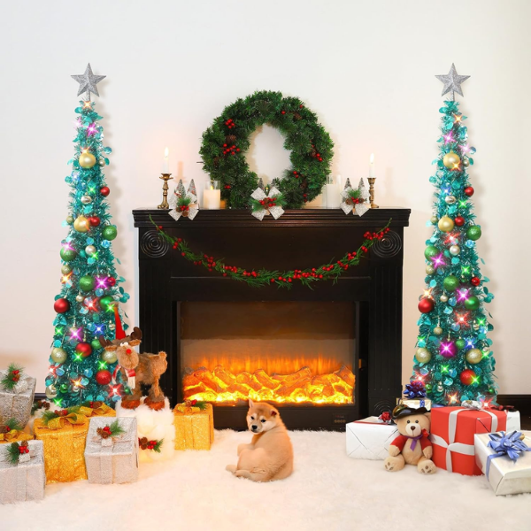 Pop-Up Collapsible Tinsel Christmas Tree