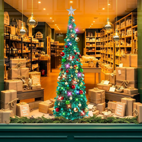 Pop-Up Collapsible Tinsel Christmas Tree