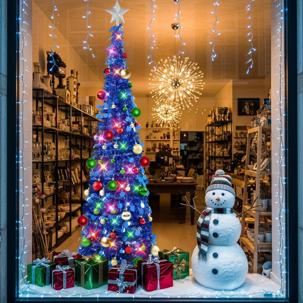 Pop-Up Collapsible Tinsel Christmas Tree