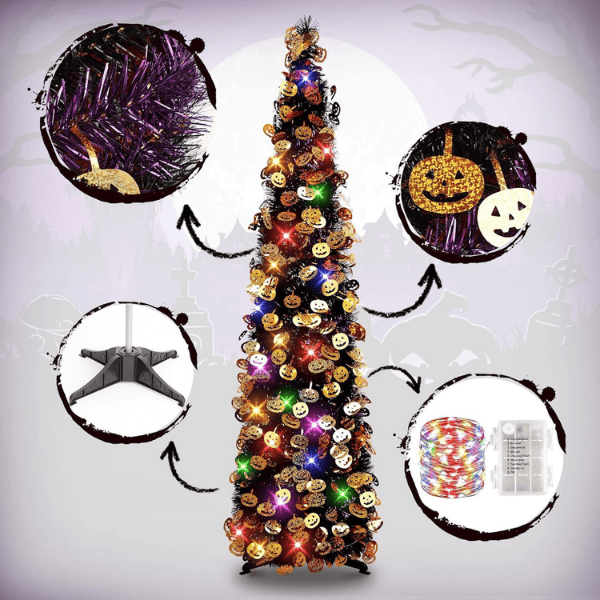 Pop-Up Collapsible Tinsel Christmas Tree