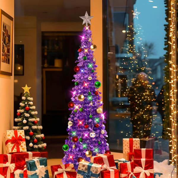 Pop-Up Collapsible Tinsel Christmas Tree