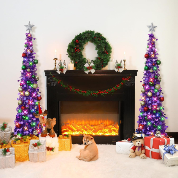 Pop-Up Collapsible Tinsel Christmas Tree