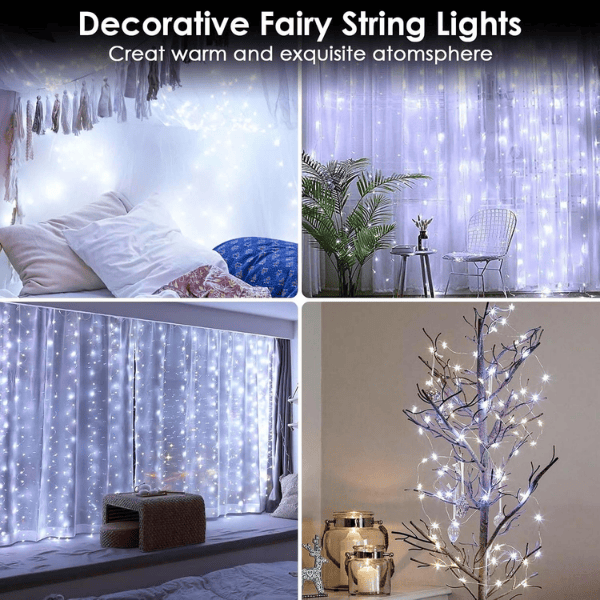 4-Pack Battery-Operated Waterproof LED Fairy Lights with Auto Timer