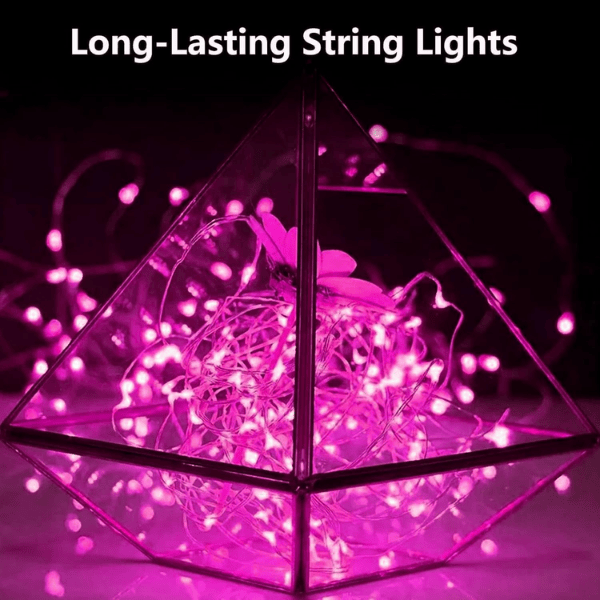 4-Pack Battery-Operated Waterproof LED Fairy Lights with Auto Timer