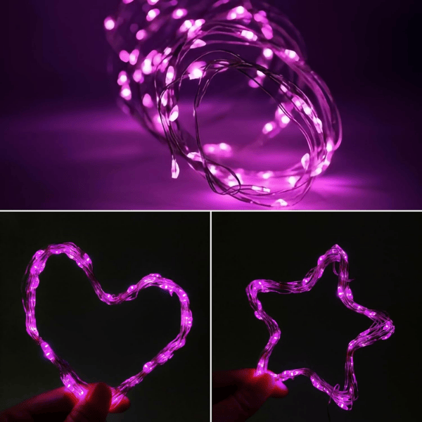 4-Pack Battery-Operated Waterproof LED Fairy Lights with Auto Timer