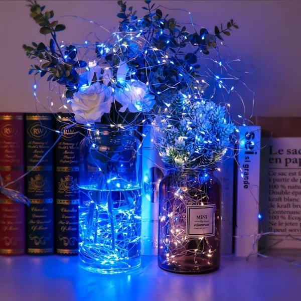 4-Pack Battery-Operated Waterproof LED Fairy Lights with Auto Timer