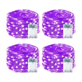 4-Pack Battery-Operated Waterproof LED Fairy Lights with Auto Timer