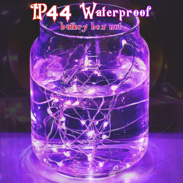 4-Pack Battery-Operated Waterproof LED Fairy Lights with Auto Timer
