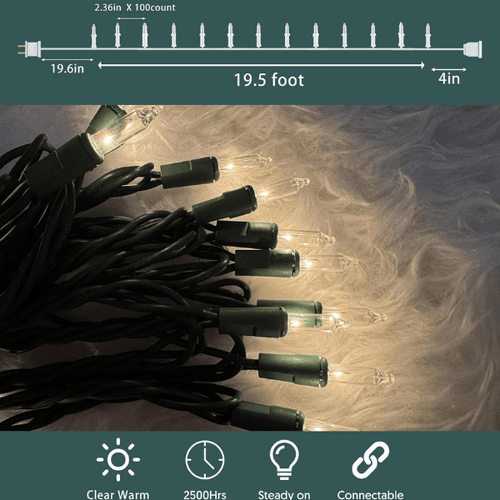 100-Count Classic Mini Clear Christmas Lights