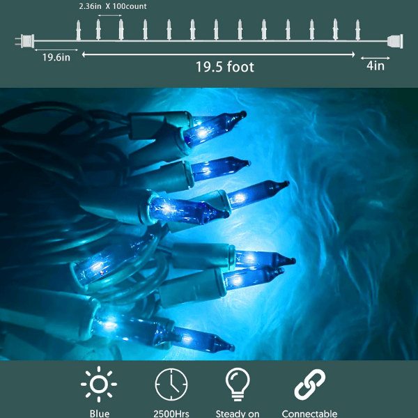 100-Count Classic Mini Clear Christmas Lights