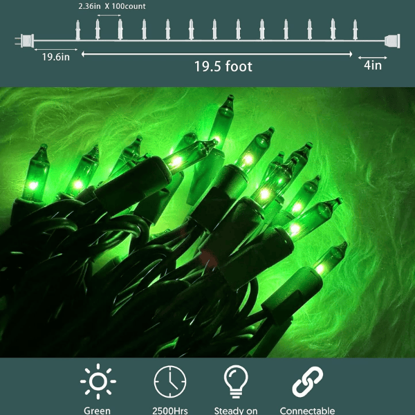 100-Count Classic Mini Clear Christmas Lights