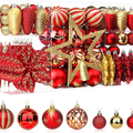 106-Piece Shatterproof Christmas Tree Ball & Novelty Ornament Set