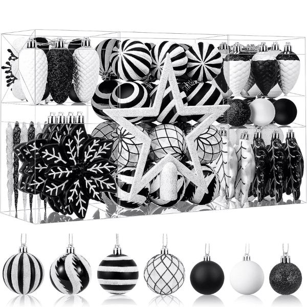 106-Piece Shatterproof Christmas Tree Ball & Novelty Ornament Set