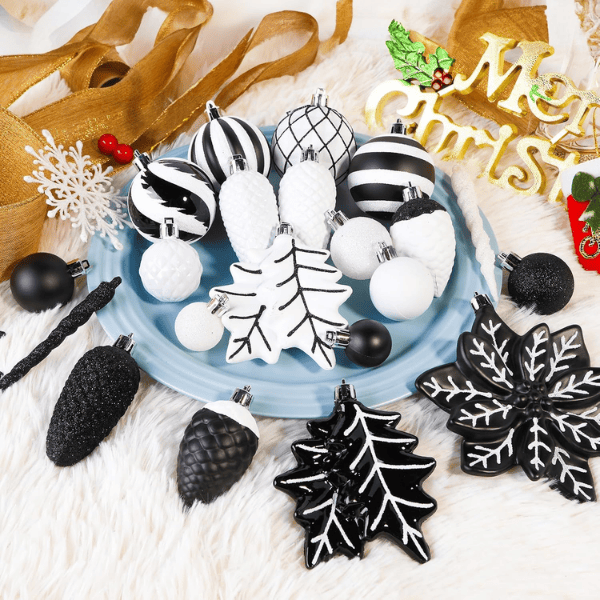 106-Piece Shatterproof Christmas Tree Ball & Novelty Ornament Set