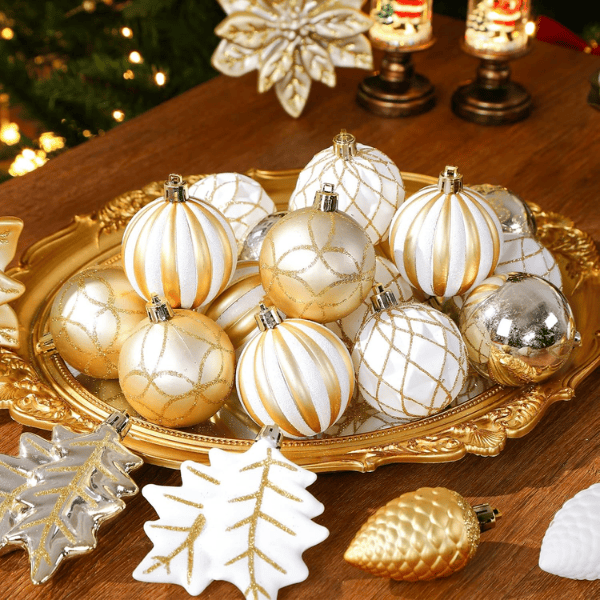 106-Piece Shatterproof Christmas Tree Ball & Novelty Ornament Set