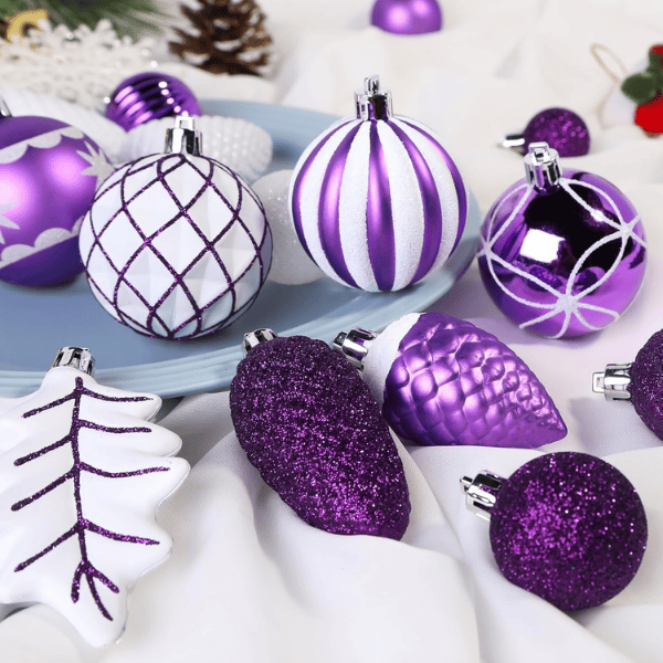 106-Piece Shatterproof Christmas Tree Ball & Novelty Ornament Set