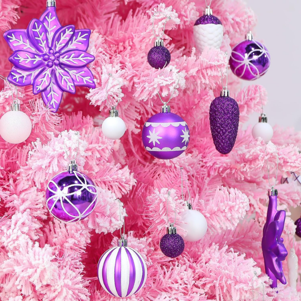 106-Piece Shatterproof Christmas Tree Ball & Novelty Ornament Set