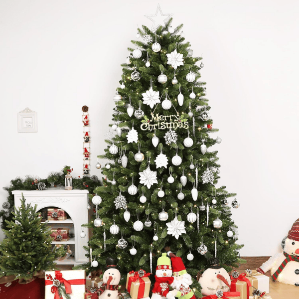 18-Piece Blue & Clear Crystal Acrylic Christmas Tree Ornaments Set