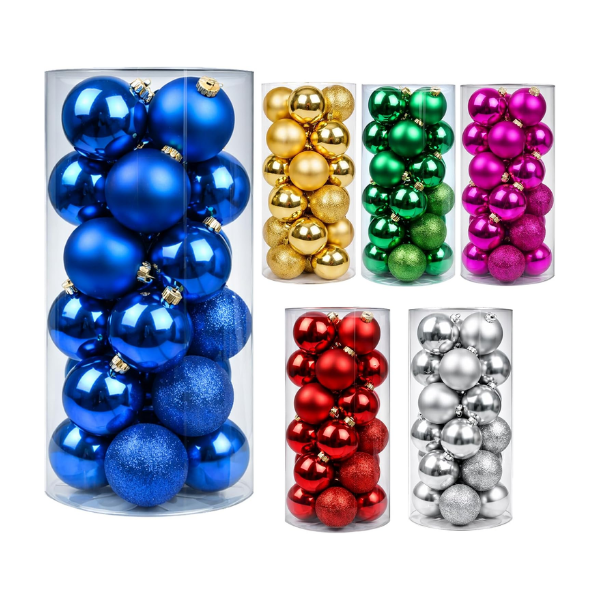 24-Pack Mini 1.18" Shatterproof Christmas Tree Ball Ornaments