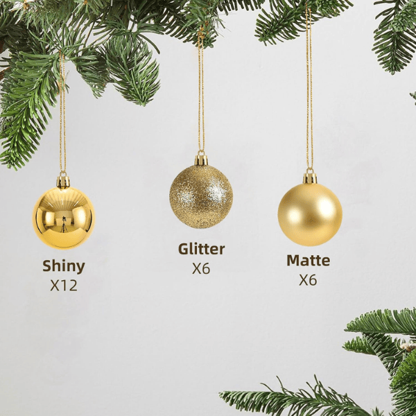 24-Pack Mini 1.18" Shatterproof Christmas Tree Ball Ornaments