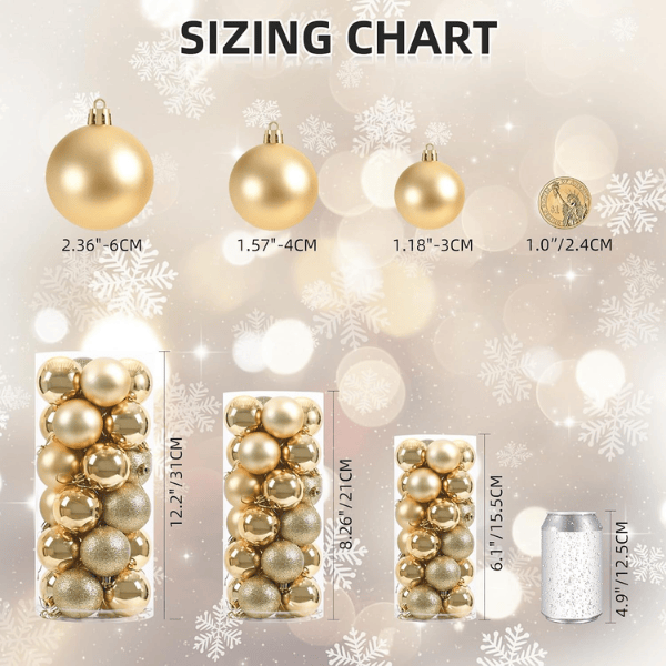 24-Pack Mini 1.18" Shatterproof Christmas Tree Ball Ornaments