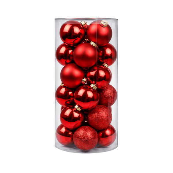 24-Pack Mini 1.18" Shatterproof Christmas Tree Ball Ornaments